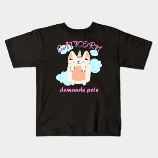 Caticorn Unicorn Cat Kids T-Shirt